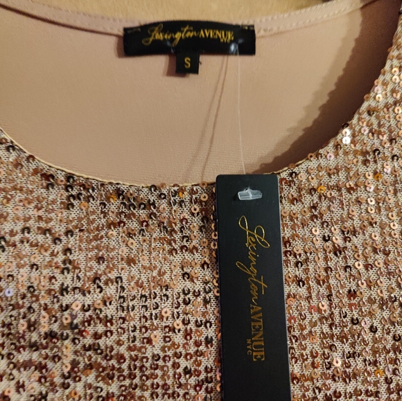 Sz Sm Lexington Ave NYC Gold Sequined Dress - Picture 4 of 6